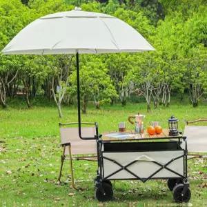 왜건 카트 파라솔 차양막 폴딩 핸드카트 연결 캠핑용