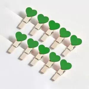 사진 세트 하트 우드 포라로이드 10p 집게 그린 나무