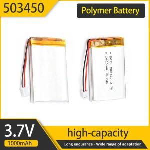 3.7V 1000mAh 503450 PS4 골드 블루투스 헤드셋 MP5 PSP 컨트롤러용 폴리머 LiPo 충전식 배터리.