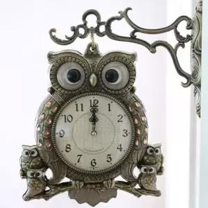 부엉이가족 양면시계(H1012) 벽걸이 고급 장식 소품 (KYR-W730F7A)