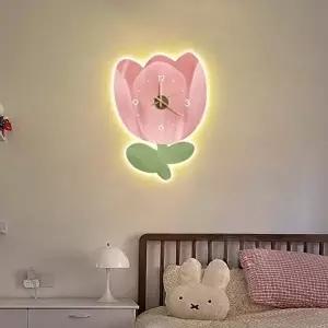 포인트 디자인 예쁜 꽃모양 포인트 감성 램프 시계 (KYR-WE79733)