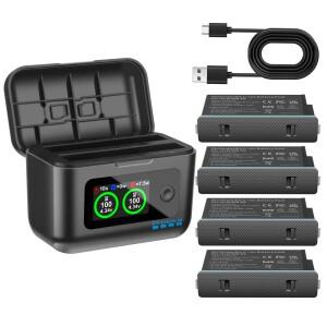 ta360 X5 배터리 2850mAh 및 LCD 2슬롯 고속 충전 박스 ONE 전원 액세서리 테스터용)