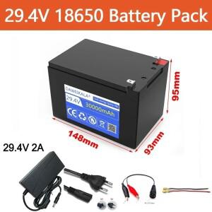 29.4V 배터리 30000mAh 18650 리튬 팩 태양 에너지 전기 자동차 + 용