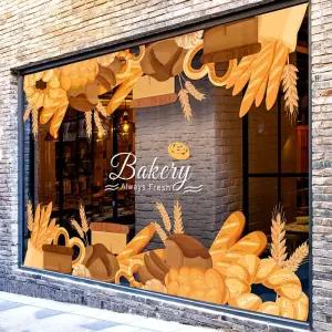 빵가게 정전기 스티커 시트지 베이커리 카페 유리창 대형 쇼윈도 장식