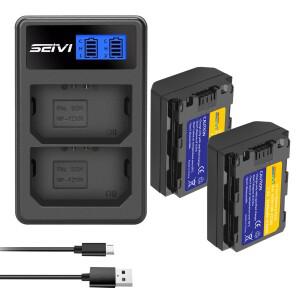 NP-FZ100 NP 2680mAh 배터리 + 소니 알파 A7 III IV a7 A6600용 LCD 듀얼 USB 충전기