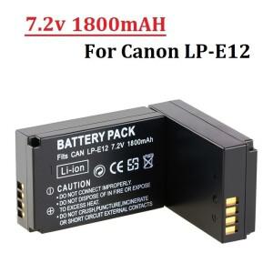 LPE12 LP 카메라 배터리 1800mah Canon Rebel SL1 100D Kiss X7 EOS-M M M2 M10 M50 디지털