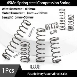 1Pcs 65Mn 압축 스프링 직경 0.5mm 원통형 코일 리턴 3mm-10mm 해제 압력 L5-50mm