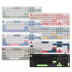 지클릭커 오피스프로 OPK50 사일런스 M RGB 풀윤활 무소음 방수 키보드 104키 네이비블루