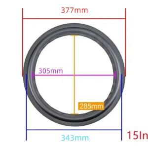 GHX 15 인치 377mm 스피커 고무 엣지 서스펜션 서브우퍼 서라운드 사이드 수리 부품 1쌍