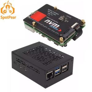 Pi5 X1002 라즈베리 파이 5 메탈 케이스 PCIe to M.2 NVMe SSD 어댑터 보드 HAT 2280 2242