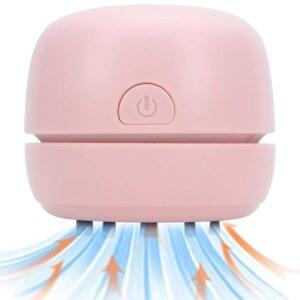 윤일란 데스크탑 진공청소기 USB 충전, 지우개 부스러기, 먼지, 컴퓨터 키보드 및 자동차 청소용 휴대용 미니 (핑크색)