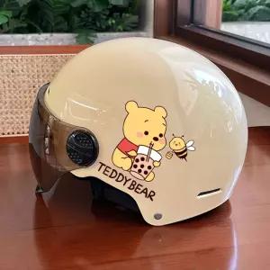 곰돌이푸 전동킥보드 전동차 자외선 차단 여름 헬멧 스쿠터