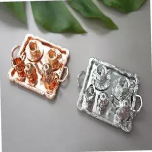 ksr 주물 찻잔 미니어처 세트 (골드/실버)