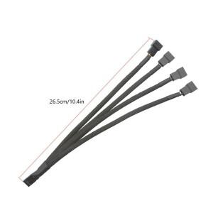 PC 컴퓨터 CPU 팬 연장 전원 케이블 스플리터 27CM 4핀 온도 제어 PWM 1대 1/2/3/4