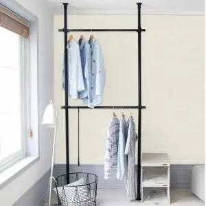 (선택:화이트)천장 기둥식 행거 2단 38파이 인테리어 견고한 헹거 식행거 옷정리 수납 용품 3단 4단