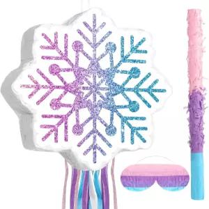해리클 겨울 피냐타 크리스마스 원더랜드 테마 프린세스 생일 파티 용품 장식 (핑크 블루 스노우플레이크)