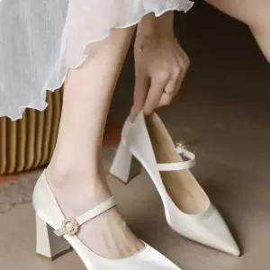 웨딩 드레스 구두 웨딩촬영 슈즈 신부 화이트 큐빅