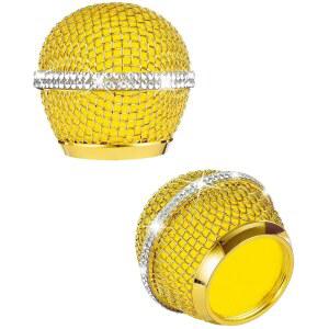 슈어 SM58, SM58LC, 베타58, 베타58A, SA-M30, SV100, RK143G 윈드스크린 교체용 라임카와 골드 마이크 커버, 2팩