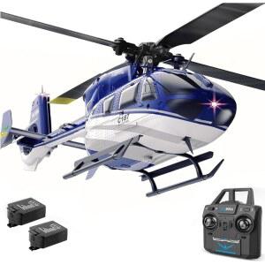 EC135 C187 원격 조종 헬리 항공기 RC 헬리콥터, 성인 초보자를 위한 광학 흐름 위치 단일 로터 없음 에일러론 6축 자이로스코프 고도 호버링 에어로빅 추가