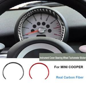 미니 쿠퍼 하드탑 R56 Clubman R55  R57 호환  카본 자동차 계기판 커버 스티어링 휠 타코미터 스티커