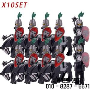 중세 로마 십자군 스파르탄 기사 워호스 피규어 빌딩  벽돌 14세 이상용 성 장난감