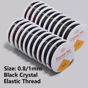 얇은철사 크리스탈 라인 로프 쥬얼리 제작용 구슬 팔찌 와이어 낚시 블랙 팩 당 10 롤 08mm 1mm