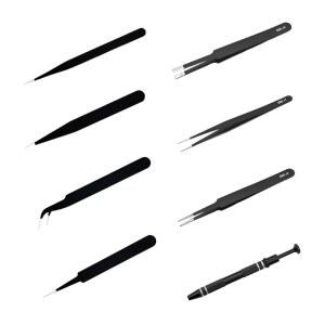 [미국배송] 공예용 정밀 핀셋 8개 제작 스티커 주얼리 파인 포인트 스테인리스 세트 전자 도구