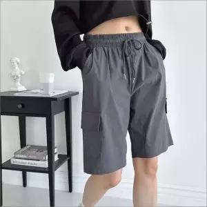 카고 2색 반바지 트레이닝 팬츠 5부 여자 허리밴딩 여름 (WFKBX8I)