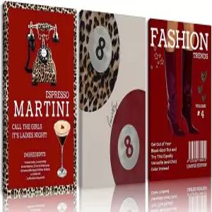 액자 레드 패션 레오파드 캔버스 월 아트 세트 치타 데코 사진 스타일리시한 롱 부츠 프린트 거실 침실