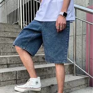 남자 청반바지 데님팬츠 여름 바지 허리밴딩 진청 (WFKBXFK)