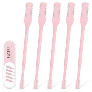 [미국배송] 플랫리 5PCS 2-IN-1 코털 커터 360 회전 트리머 양면 여성 및 남성용 휴대용 매뉴얼(핑크)