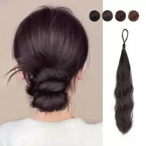 여신 머리 로우번 똥머리 포니테일 가시번 볼륨 인조 가발 포니테일 가시번