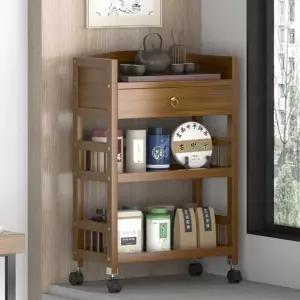 우드 3단 웨건 2단 이동식 빈티지 카트 나무 수납선반