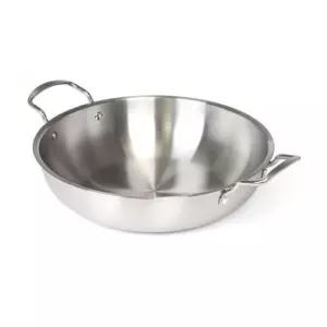 퀸센스 전골냄비 인덕션 스텐 찌게 깊은형 34cm 요리용 조리용 양수 라면 찌개 탕냄비 가정용 실버