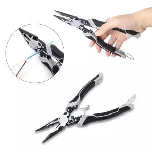 전선스트리퍼 겸용 롱로즈 플라이어 전공 탈피 절단 압착 커팅 수공구 로우즈 가정용 작업 노즈 피복기 가
