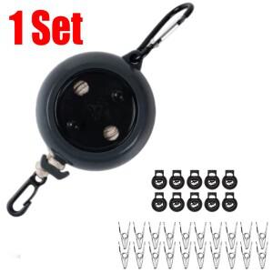 10M개폐식 빨랫줄 세트 세탁 라인 휴대용 여행 호텔 건조 로프 클램프 스토퍼