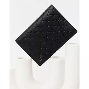 [헤지스 악세사리]헤지스 액세서리 남성 [스테디셀러] 블랙 이니셜패턴 소가죽 카드지갑  (WUHO5E307BK)