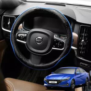 아반떼CN7 호환 스네이크 가죽 핸들커버 카본 튜닝 운전대 원형 편한그립감 편한 링편한 다양한사이즈 소형