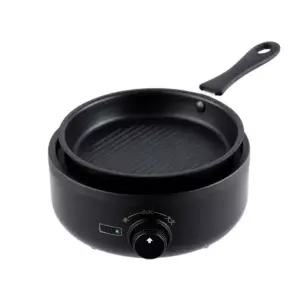 스마트 컴팩트 전기냄비 찜기 분리형 샤브샤브 전골 블랙 기계식 모델 프라이팬