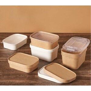 일회용 종이 도시락 종이도시락 용기 배달음식포장 둥근 750ml 스낵국 두꺼운 50세트