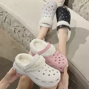 여성용 털안감 탈부착가능 슬리퍼 초경량 겨울 쿠션 신발 캠핑 커플템 스트릿패션 EVA 푹신한 키높이