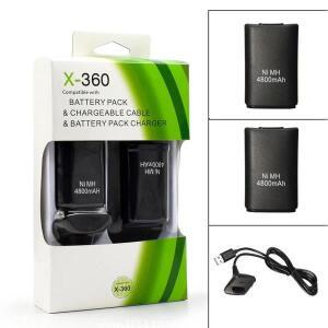 Xbox 360 무선 컨트롤러 배터리 용 2Pcs 충전식 4800mah 케이블