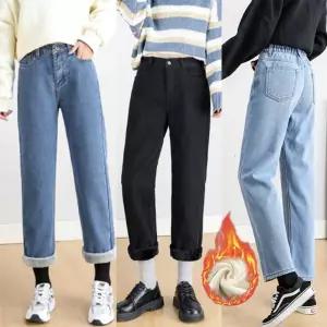 겨울 기모 청바지 데님팬츠 밴딩 연청 진청 블랙진블랙 일자핏 밴지 여자 여성스판 키작녀 작녀 여성 진여