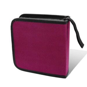 GAOLAOSY 자동차 CD 케이스, 40개 용량 하드 플라스틱 DVD 디스크 오거나이저 홀더, 지퍼 포함, 휴대용 보호 보관 바인더 지갑, 가정 여행 사무실용 범용 액세서리 (퍼플)