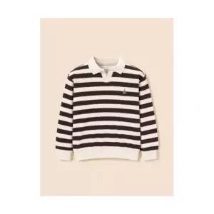 빈폴 키즈 와플 스트라이프 칼라 스웨트 셔츠 와인 (BI5841U05Z) 309409