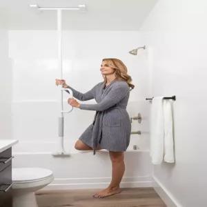 스탠드 원더 욕조 폴 라이트 욕조에서 천장까지 그랩 바 욕조용 조절 가능한 샤워 핸들 노인용 욕실 안전
