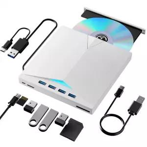 CD롬 플레이어 외장 DVD CD 드 휴대용 버너 USB30 SD TF 카드 슬롯 라이터 노트북 PC 윈도우용