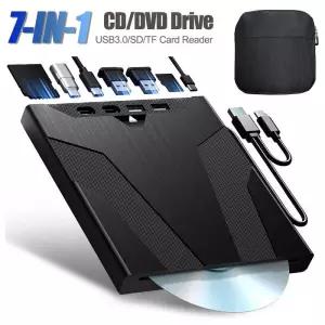 CD롬 플레이어 7-IN-1 휴대용 CDDVD 드 노트북 PC용 외장 USB30 -C SD TF 카드 슬롯 RW 버너