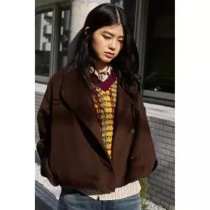 [정품] 자라 자켓 데일리 야상 아웃터 ZARA 소프트 크로스오버 점퍼 - 다크 브라운