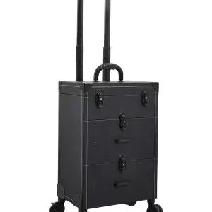 전문가용 4단 메이크업 캐리어 상자 블랙 케리어